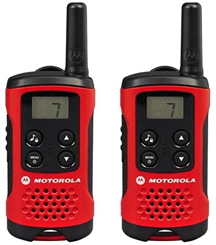 Motorola TLKR T40 - Walkie-Talkie (écran LCD, portée jusqu'à 4 km), couleur rouge et noir